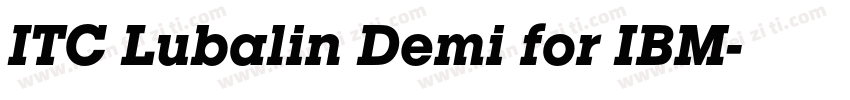 ITC Lubalin Demi for IBM字体转换
